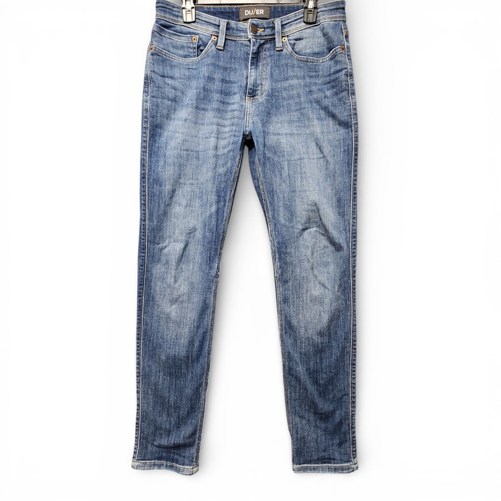 DU/ER L2X Slim Fit Jeans Mens 31x32 (Fits 31x31) Blue‎ Performance Denim Stretch